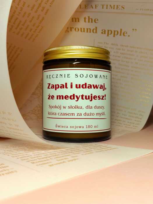 Świeca sojowa Zapal i udawaj że medytujesz 180ml – Eukaliptus i Mięta d.jpg
