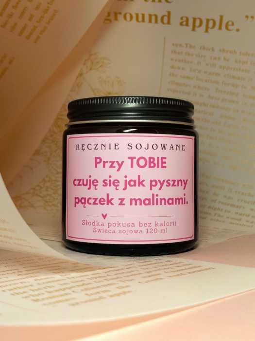 Świeczka sojowa przy tobie czuję się jak pyszny pączek z malinami(120ml)-[pączek z malinami] reczniesojowane.pl.m.jpg