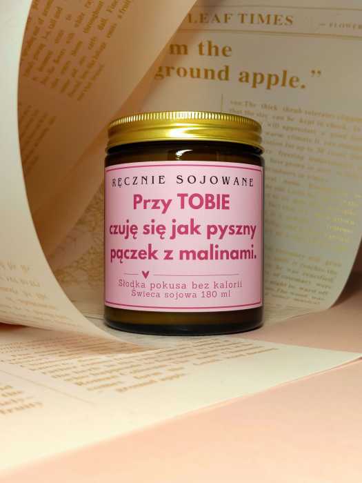Świeca sojowa przy tobie czuję się jak pyszny pączek z malinami(180ml)-[pączek z malinami] reczniesojowane.pl.jpg