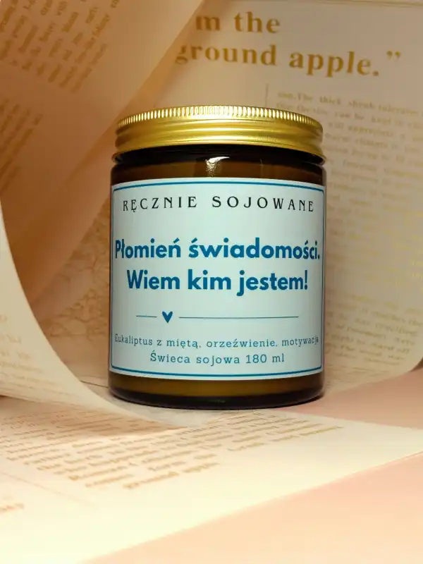 Świeca sojowa Płomień świadomości wiem kim jestem(180ml)-[eukaliptus z miętą] reczniesojowane.pl.m.jpg