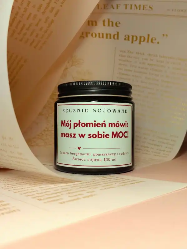 Świeca sojowa Mój płomień mówi... 120ml – Bergamotka w pomarańczach reczniesojowane.pl.jpg