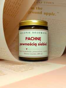 Świeca sojowa Pachnę pewnością siebie 180ml – Bergamotka w pomarańczach .jpg