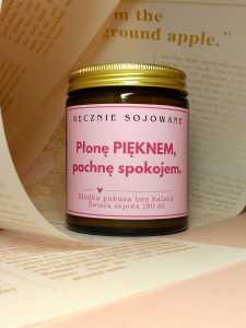 Świeca sojowa Plonę Pięknem pachnę spokojem(180ml)-[pączek z malinami] reczniesojowane.pl.m.jpg