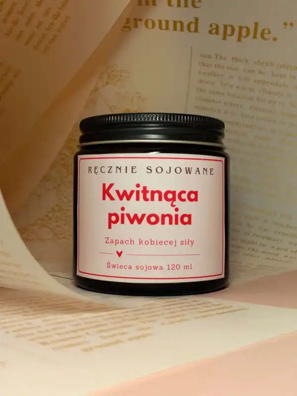 Świeczka sojowa Kwitnąca Piwonia 120ml | Prezent dla niej m.jpg