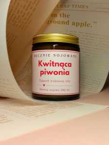 Świeca sojowa Kwitnąca Piwonia 180ml | Prezent dla niej.jpg