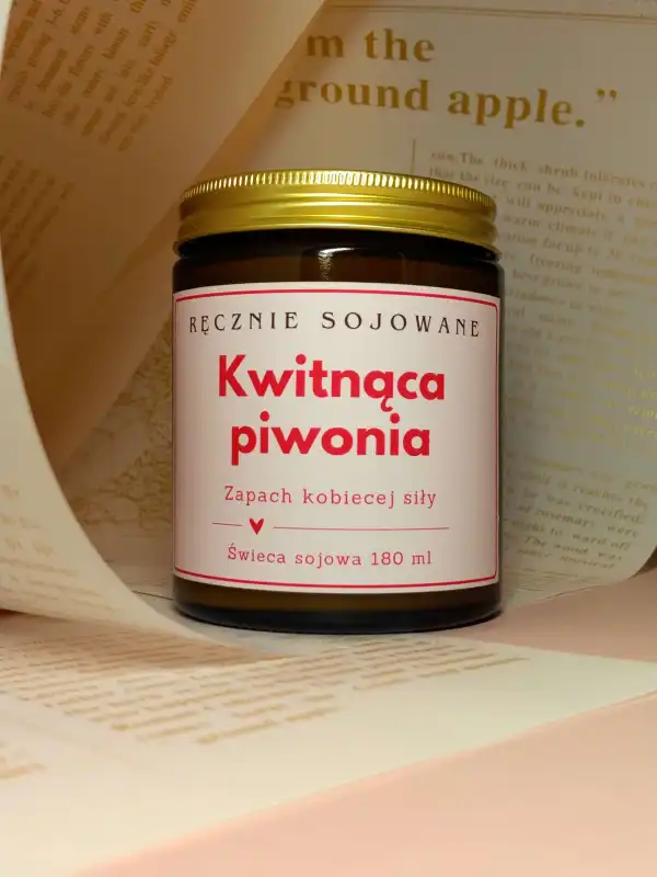 Świeca sojowa Kwitnąca Piwonia 180ml | Prezent dla niej d.jpg