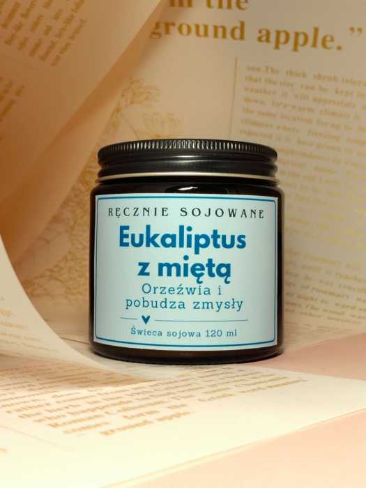 Świeczka sojowa Eukaliptus z miętą 120ml orzeźwiający zapach m.jpg