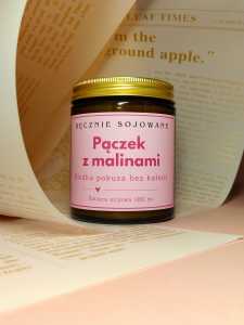 Świeca sojowa Pączek z malinami 180ml | słodko i miło .jpg