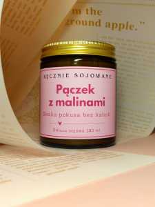 Świeca sojowa Pączek z malinami 180ml | słodko i miło d.jpg