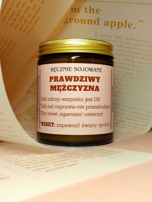 Świeca sojowa Prawdziwy mężczyzna 180ml – mocny zapach Dobra kawka.jpg