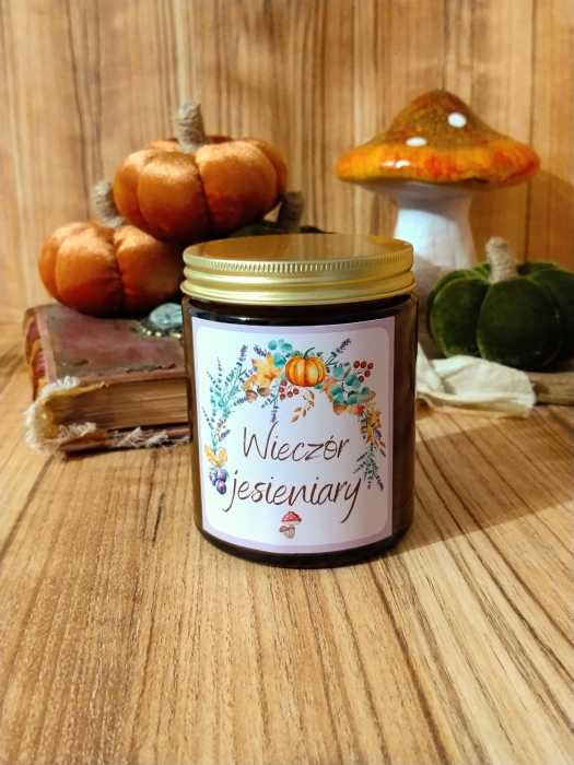 Świeca sojowa Wieczór jesieniary 180ml lawenda lub śliwka .jpg