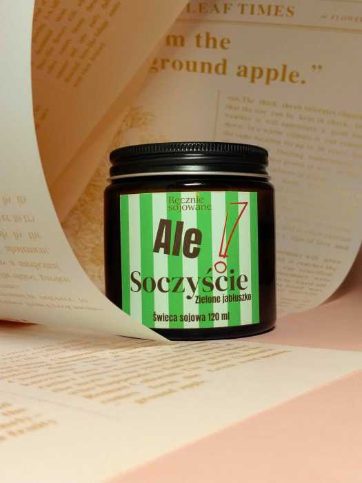 Świeca sojowa ALE! Soczyście (zielone jabłuszko) 120ml reczniesojowane.pl.jpeg