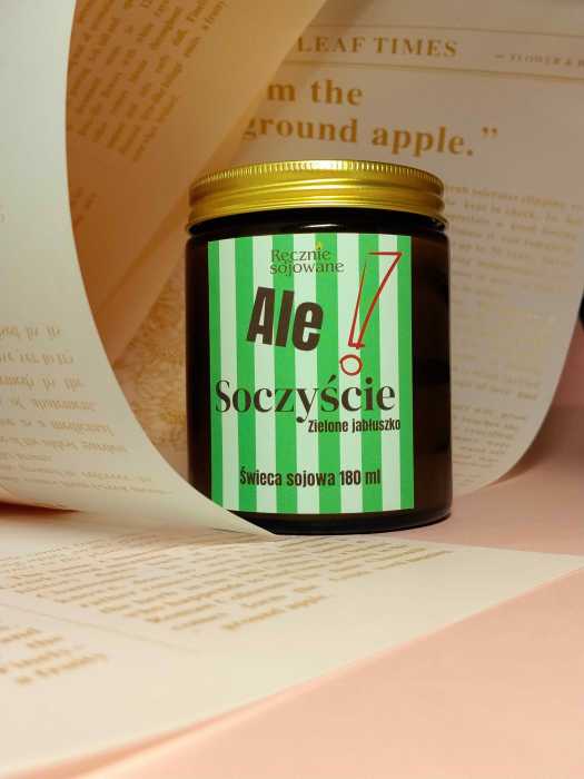 Świeca sojowa ALE! Soczyście (zielone jabłuszko) 180ml reczniesojowane.pl.jpeg