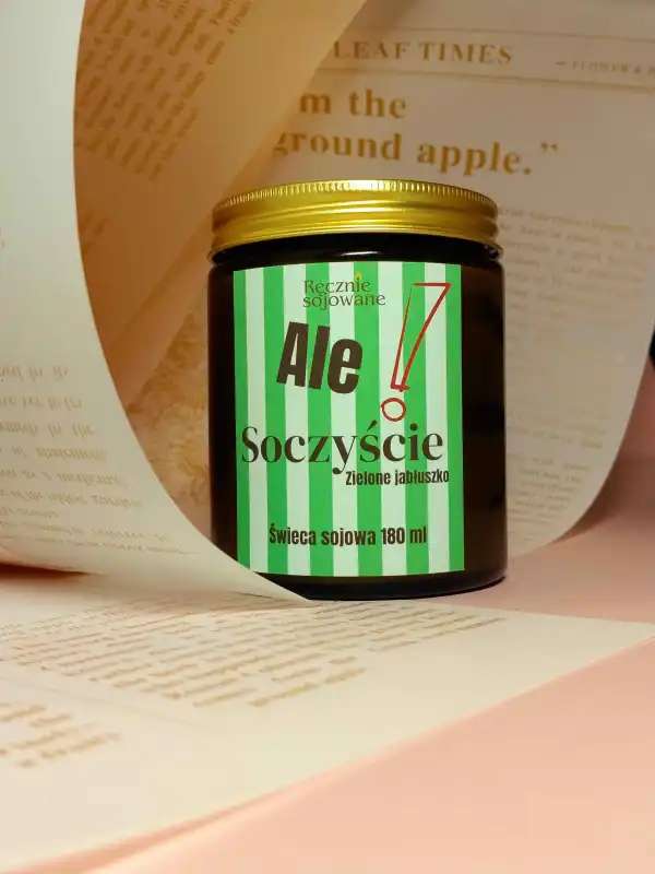 Świeca sojowa ALE! Soczyście (zielone jabłuszko) 180ml reczniesojowane.pl.jpeg