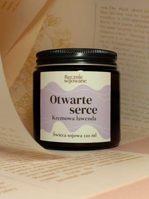 Świeca sojowa Otwarte Serce 120ml. (kremowa lawenda) reczniesojowane.pl -m.jpg